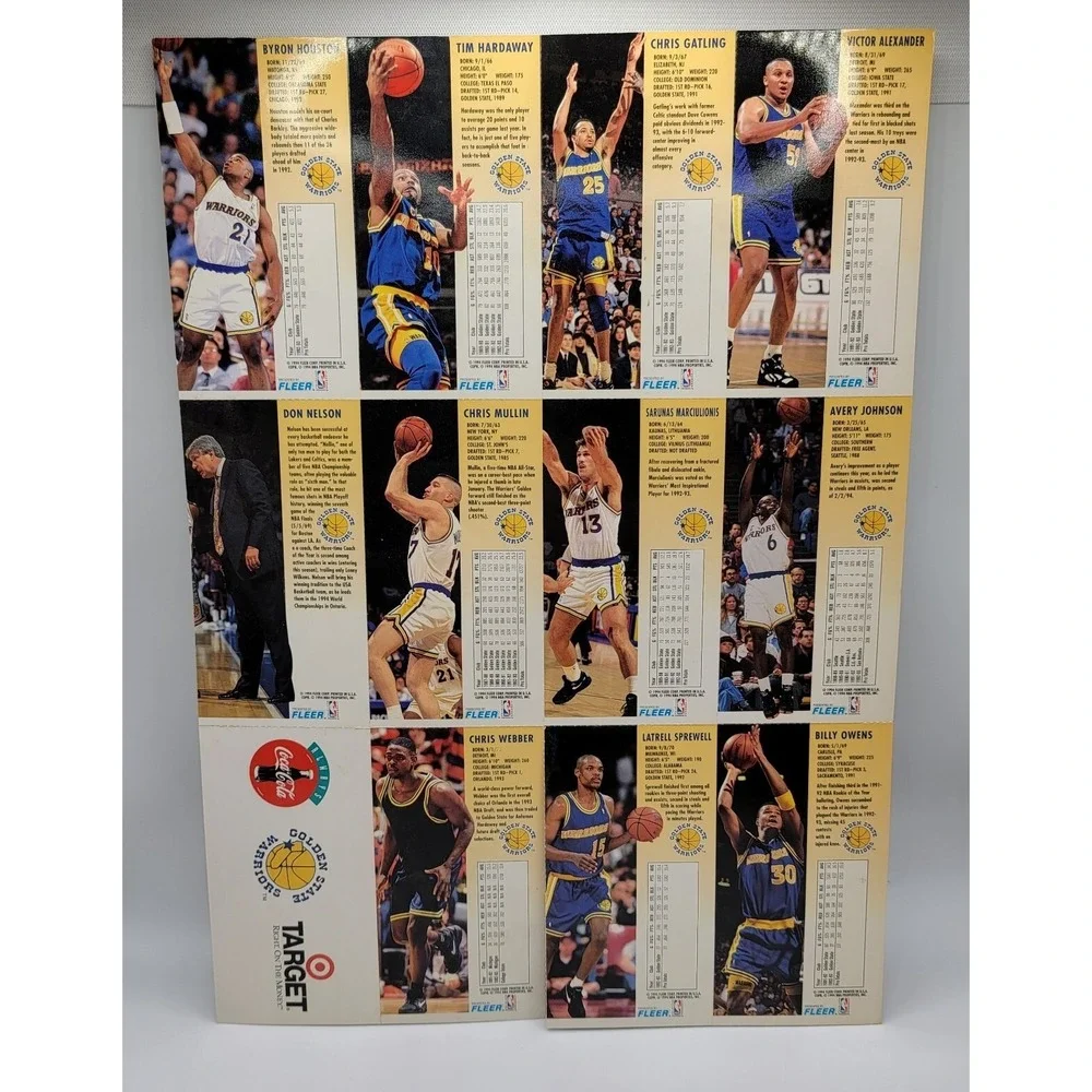 1994 Target Golden State Warriors Cards Fleer Uncut